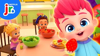 Colorful Foods Song 🍎🍌🍇 Bebefinn | Netflix Jr