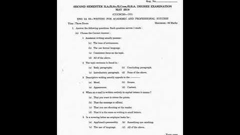 Calicut University - BA English - Writing for Academic and Professional Success