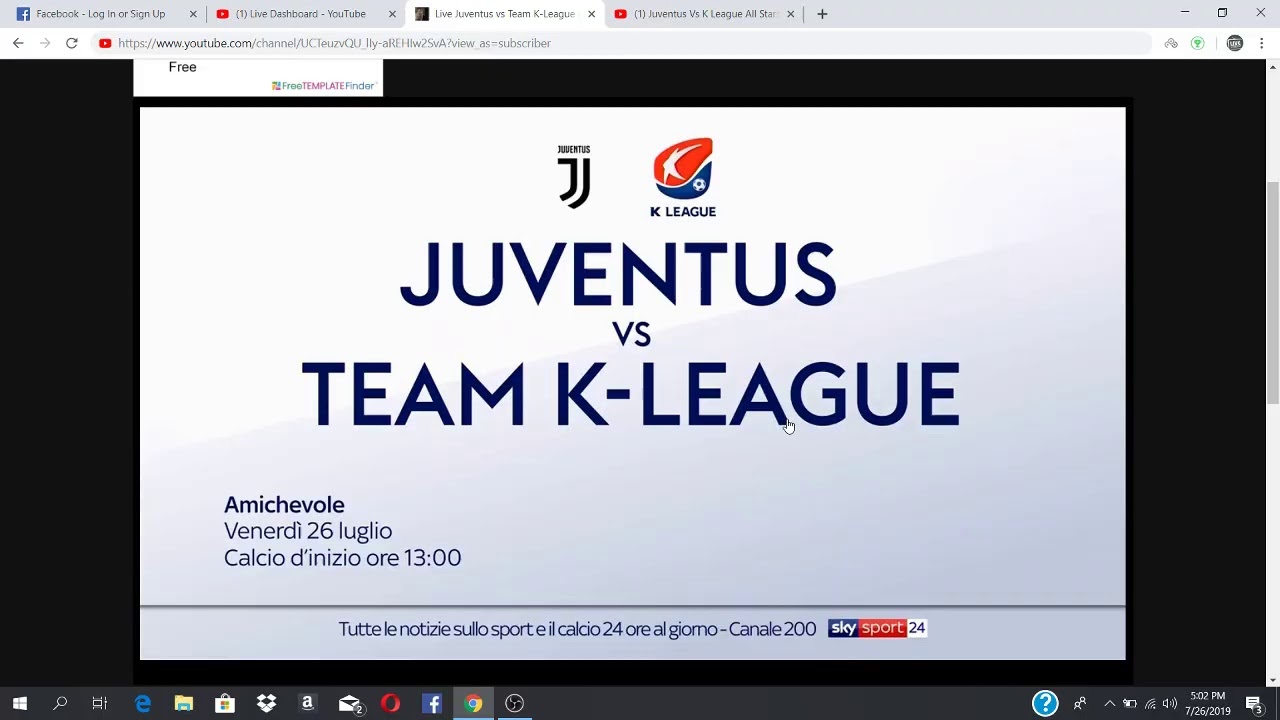 k league all star vs juventus streaming