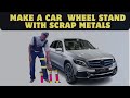 How to make  a car wheel stand with scrap metals