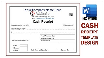 How to create Payment Receipt Template Design in Microsoft Word 2022| Cash Receipt Template MS Word