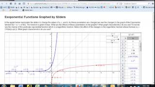 Algebra 6.5.2  Graphing Exponential and Logarithmic Functions GeoGebra