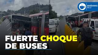 Grave accidente entre dos buses de TransMilenio en el noroccidente de Bogotá