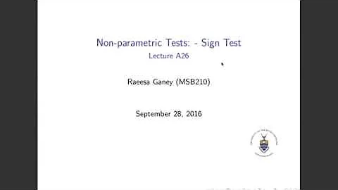 Lecture A26 - Non-parametric - Sign Test