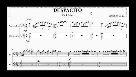 Despacito - ( 2CELLOS VERSION ) Sheet Music