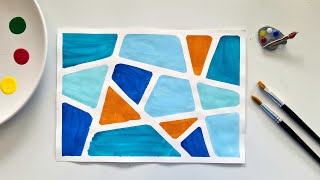 Hot to make simple  mosaic art with scotch tape art