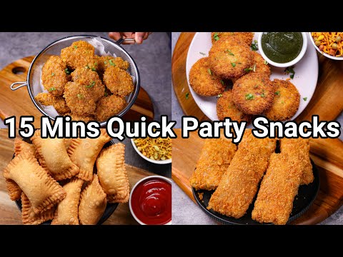 15 Mins Quick & Easy Budget Party Starter Snacks Recipes | 4 Must-Try Crisp Party Finger Food Ideas | Hebbar | Hebbars Kitchen