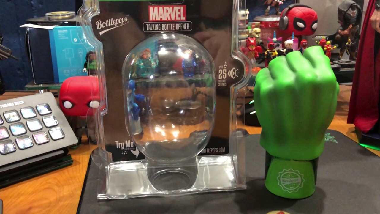 Hulk Bottlepops Marvel Talking Bottle Opener Unboxing - YouTube
