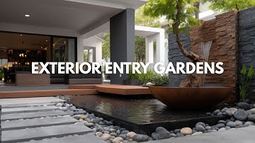 Luxury Modern Exterior Entry Gardens | Elegant Path & Landscaping