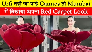 When Urfi Javed could not go to Cannes,she showed the most different red carpet look in Mumbai Profile