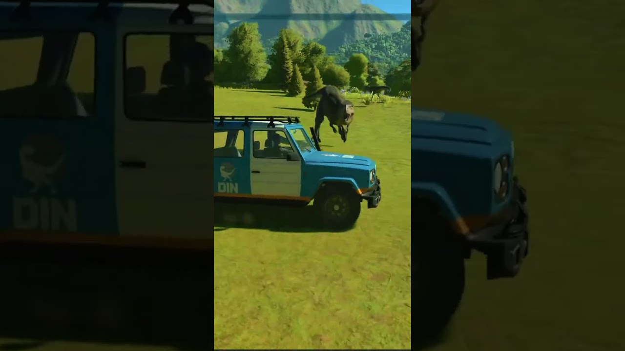 T-Rex Attack | Park Jeep Under Siege - Jurassic World Evolution 3