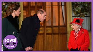 Watch the Duchess of Cambridge Curtsy to the Queen as Royals Bid Farewell at Windsor Castle screenshot 1