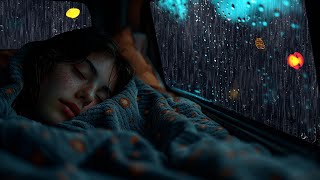 Deep Sleep Instantly On Rainy Night | Heavy Rainfall On Car Windows Thunder Sounds | Nature Sounds