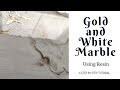 STEP BY STEP RESIN Gold and White Marble