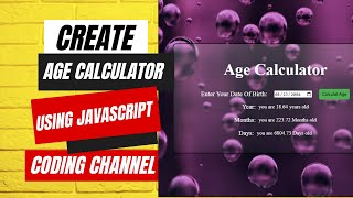 Make a Age Calculator Using JAVASCRIPT #CodeWithFaiz