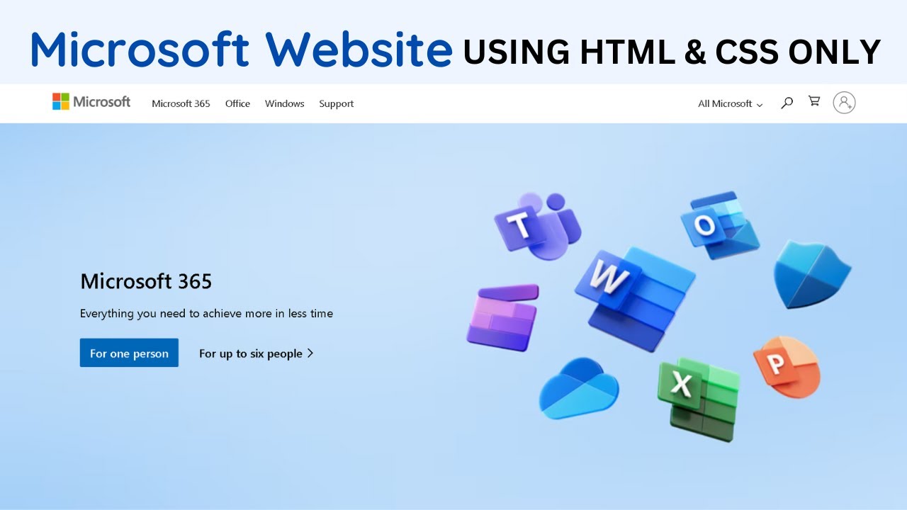 Microsoft For Html How To Make Website Using HTML And CSS | Microsoft Website Using HTML ...