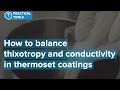 Thixotropic index and conductive properties in gelcoats and other thermoset coatings