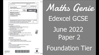 Edexcel GCSE Maths June 2022 2F Exam Paper Walkthrough