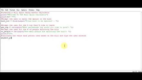Creating a Bill Split Using Python Calculator