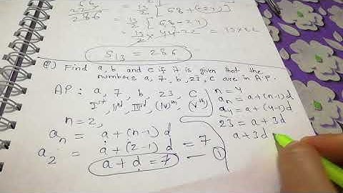 Find a,b and c if it is given that the numbers a,7,b,23,c are in A.P