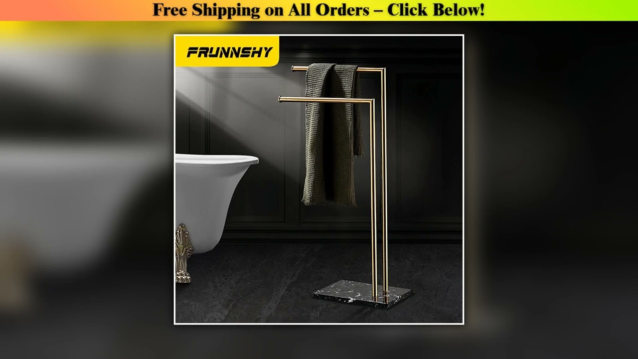 Floor Standing Marble Stone Base Luxury Hotel Towel Rack Holder Towel Storage Shelf Brush Gold