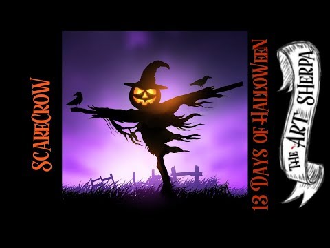 Easy Scarecrow  Acrylic painting  beginner step by step #13 Days of Halloween