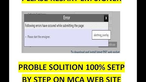 Select #Certificate not working  #MCA.#Please start the emsigner PROBLE SOLVE IN HINDI #2022#problem