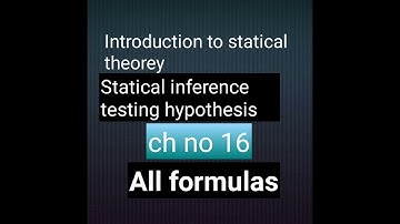 All formulas of ch no 16 testing hypothesis bsc and bs hons statistics Mathcity
