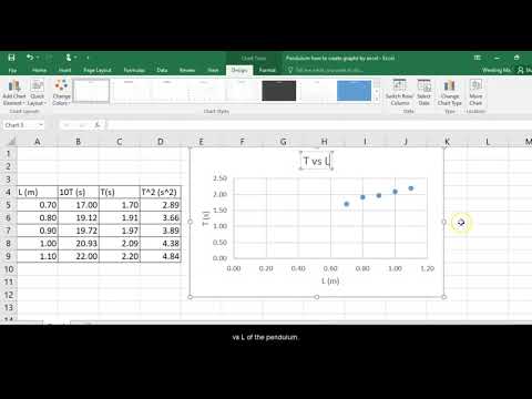 Physics A Excel basics (pendulum experiment)