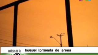 Inusual tormenta de arena afecta a la localidad de Huara en Tarapacá