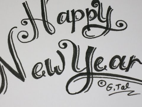 How to write happy new year in bubble letters