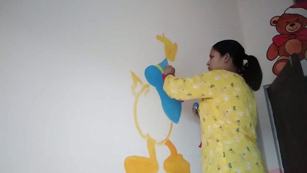 Donald duck # cartoon character # wall painting - YouTube