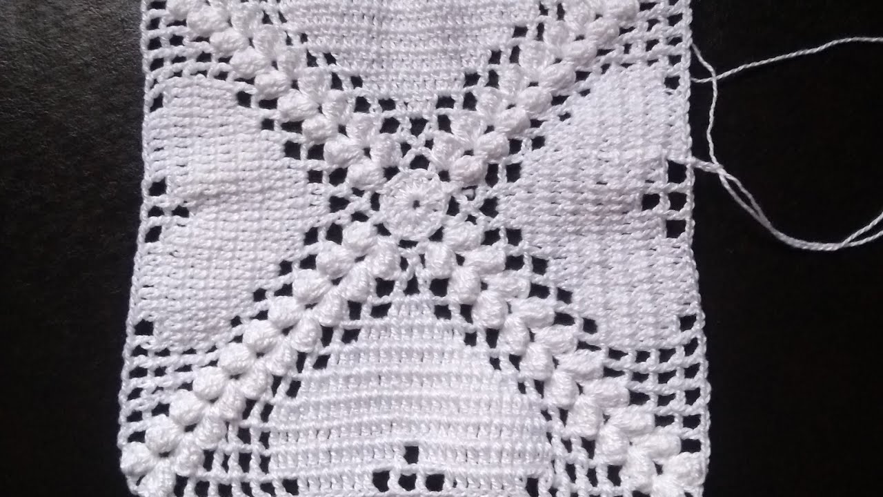 Passo a passo do motivo de crochê de corações e ponto pipoca parte 2