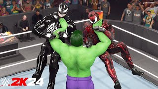 Hulk & RED Hulk Vs Venom & Carnage | Tag Team Match - WWE 2K24 - PS5 [4K 60FPS]