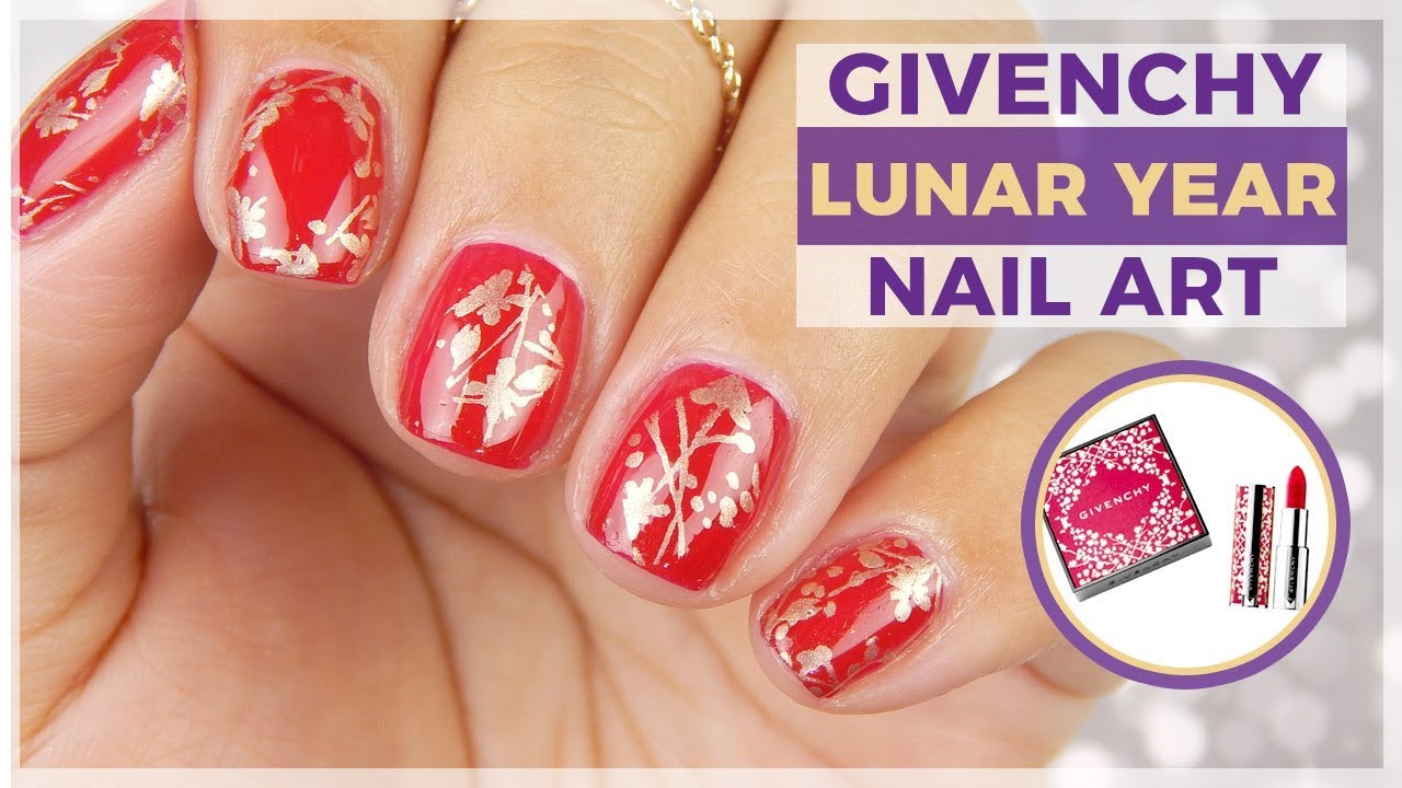 Givenchy Chinese New Year Nail Art Design - Nailart inspired by makeup  packaging - YouTube