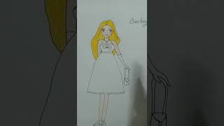 I colour this Barbiebarbie satisfying asmrdress drawing art dollprincess barbiegirlshorts