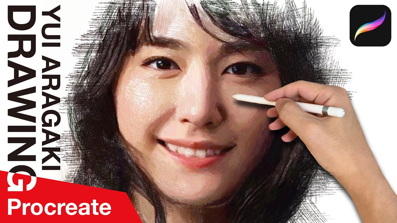 新垣結衣 Illustration Drawing Process Of Yui Aragaki Using Procreate Of Ipad Pro プロクリエイトでイラスト ガッキー描いてみた Youtube