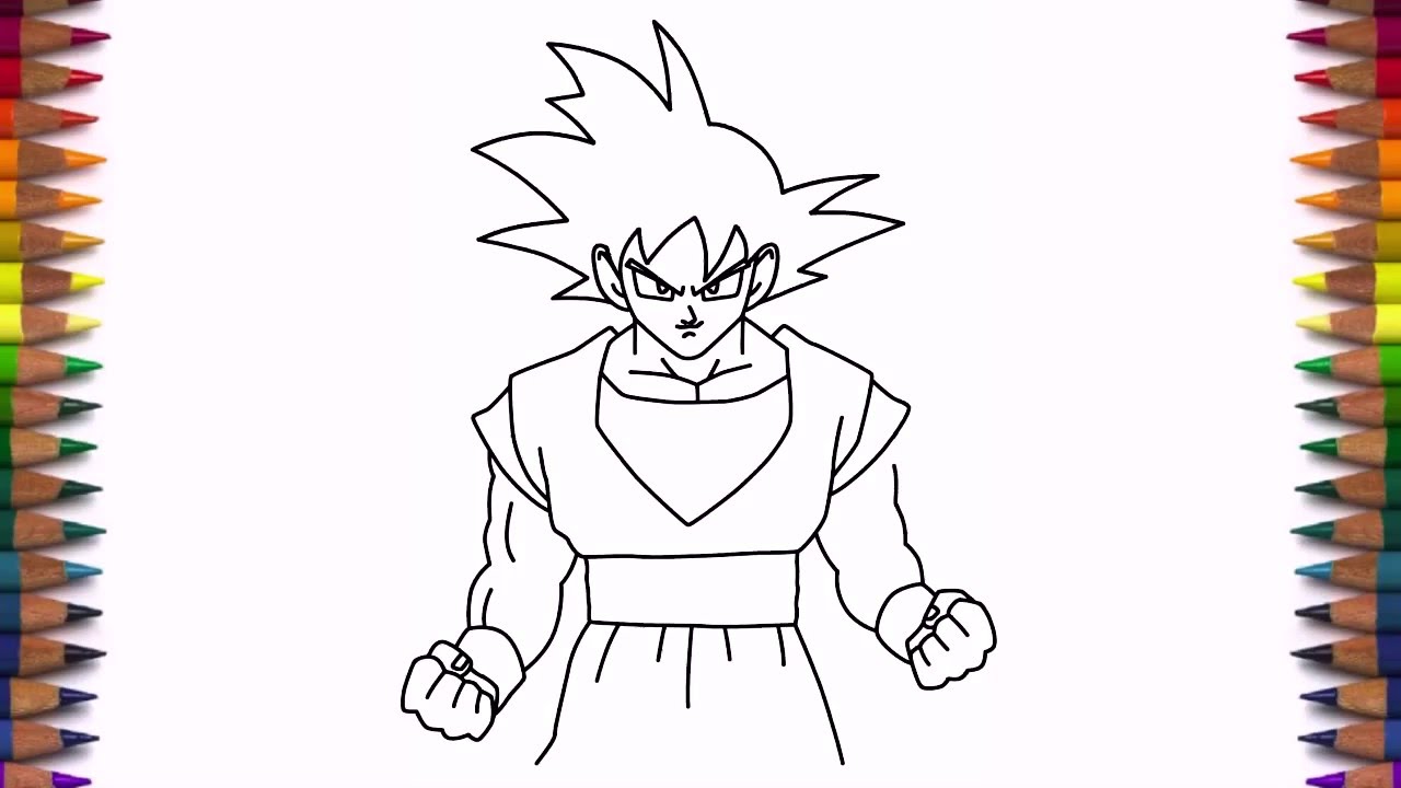 How to draw  Goku  from Dragon Ball Z step by step easy  