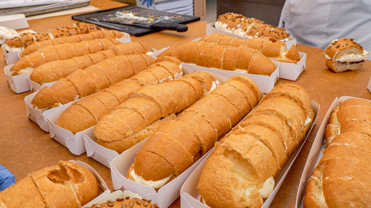 Так много сливочного сыра?! Лучший свежий багет с сливочным сыром Хоккайдо!