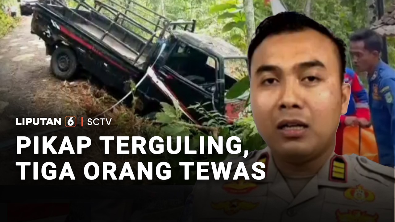 Mobil Pikap yang Membawa Rombongan Emak-Emak Gagal Menanjak dan Terguling | Liputan 6