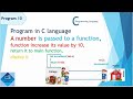 Function which increase value of a number by 10 and return to main function