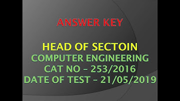 Answer Key - HEAD OF SECTION COMPUTER ENGINEERING