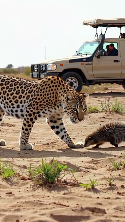 Spiky Showdown: Leopard vs Porcupine! 😱