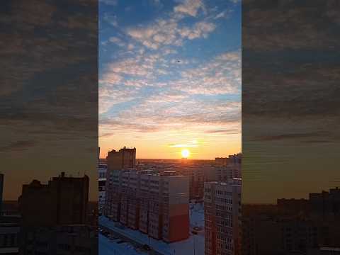 СНЕГ И СОЛНЦЕ🌞❄очень красивый закат!Провожаю солнышко! Красивая релакс музыка для души.Саксофон#небо