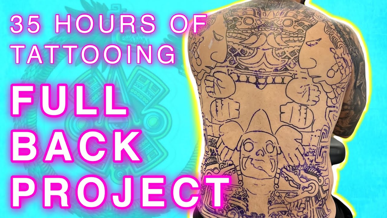 ONE OF MY BEST TATTOOS 😱 “CULTURA MADRE” Full Back tattoo tutorial by @mr.reyesink