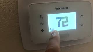 Turn on Continuous Fan/ Change Eco Mode on Verdant VX4 Thermostat