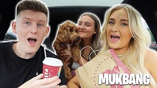 MUKBANG WITH BOYFRIEND AND SISTER!!
