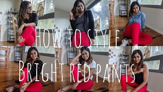 How to style bright red pants