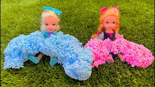 Elsa and Anna toddlers slime competition part2