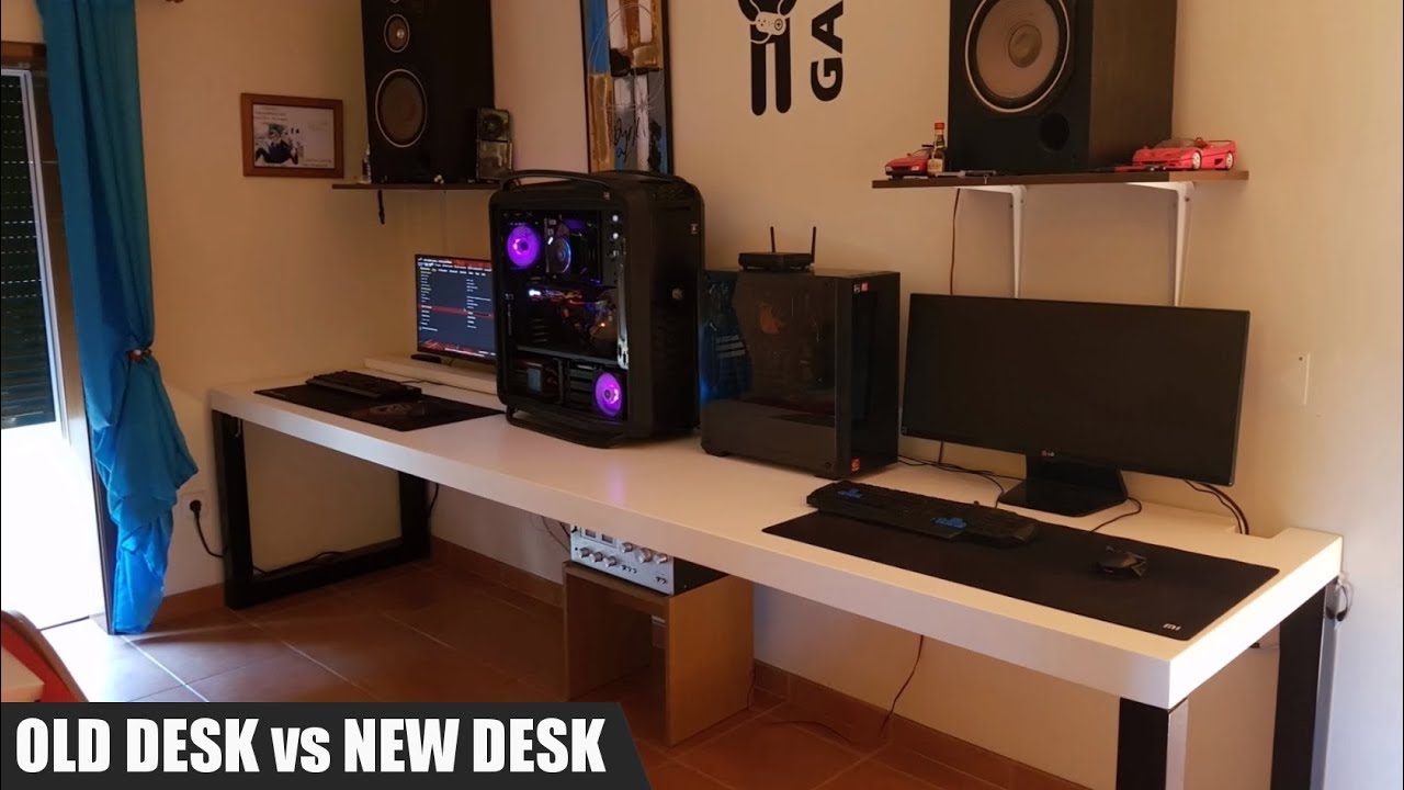 Gaming Room Setup Tour 2018/2019 | New Desk Build ( Brown Vs White Desk) -  Youtube